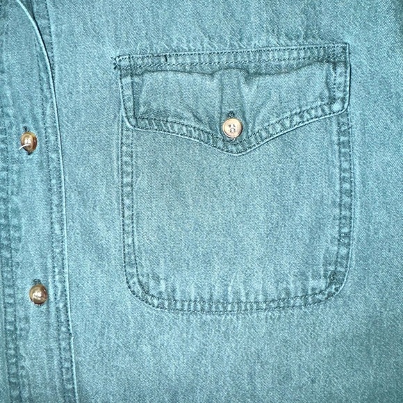 Vintage 80s Kikomo Long Sleeve Denim Shirt, Sz M - Picture 8 of 11